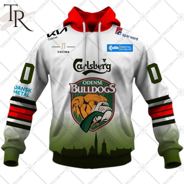 Personalized Metal Ligaen Odense Bulldogs Home Jersey 2324 Style Hoodie