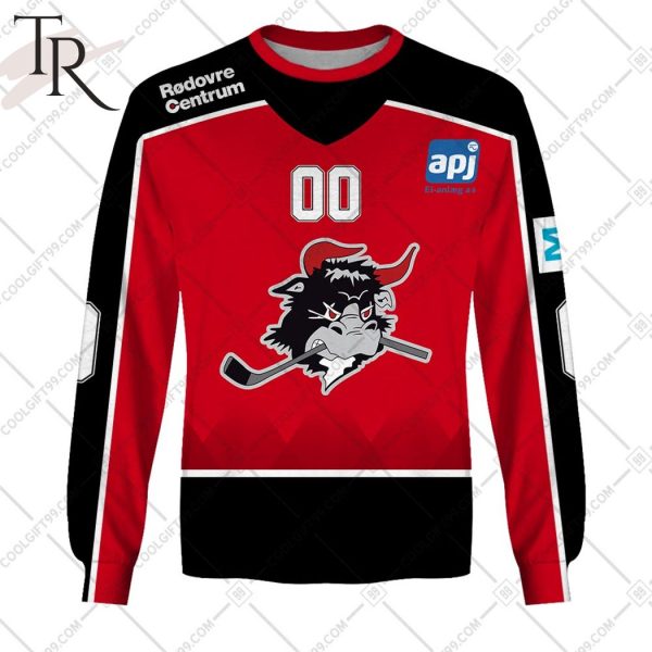 Personalized Metal Ligaen Rodovre Mighty Bulls Home Jersey 2324 Style Hoodie