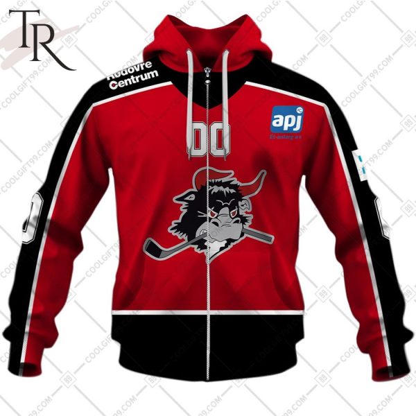 Personalized Metal Ligaen Rodovre Mighty Bulls Home Jersey 2324 Style Hoodie