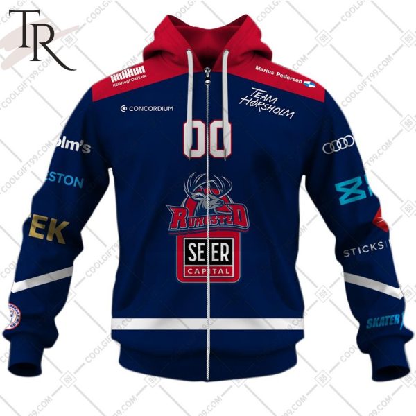 Personalized Metal Ligaen Rungsted Seier Capital Home Jersey 2324 Style Hoodie