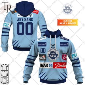 Personalized Metal Ligaen Herning Blue Fox Home Jersey 2324 Style Hoodie