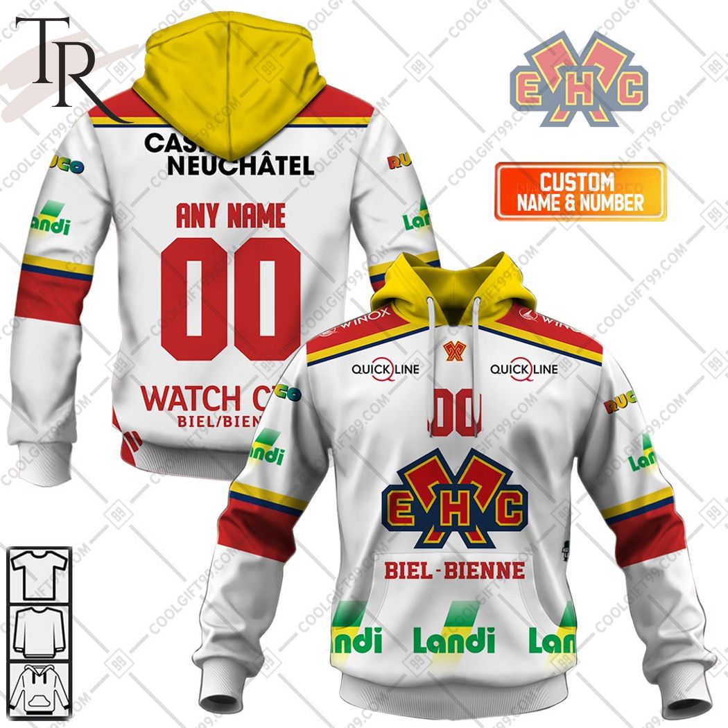 Personalized NL Hockey HC Lugano Home jersey Style Hoodie - Torunstyle