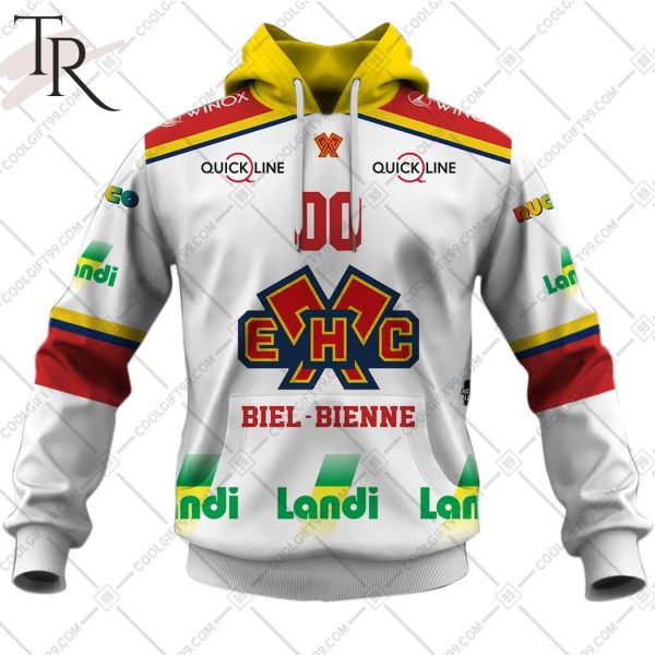 Personalized NL Hockey EHC Biel Away Jersey Style Hoodie