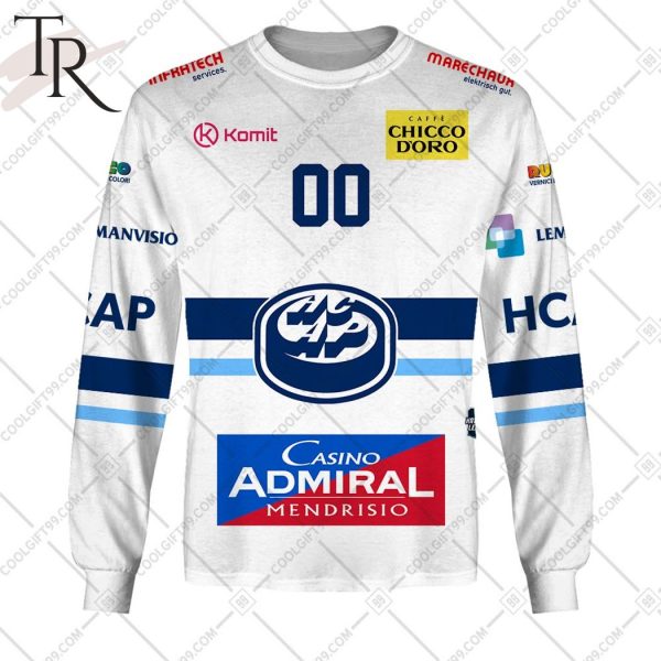 Personalized NL Hockey HC Ambri Piotta Away Jersey Style Hoodie