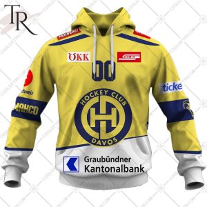 Personalized NL Hockey HC Davos Away Jersey Style Hoodie