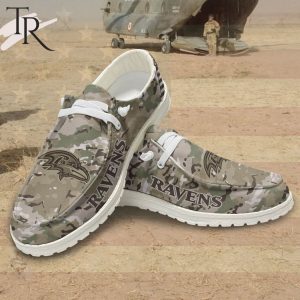 NFL Baltimore Ravens Military Camouflage Design Hey Dude Shoes Football