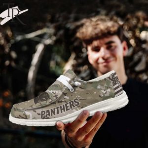 NFL Carolina Panthers Military Camouflage Design Hey Dude Shoes Football