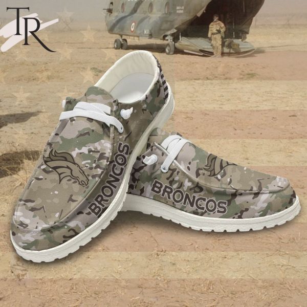 NFL Denver Broncos Military Camouflage Design Hey Dude Shoes Football