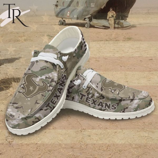 NFL Houston Texans Military Camouflage Design Hey Dude Shoes Football