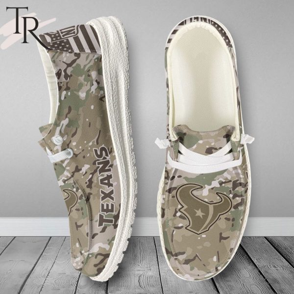 NFL Houston Texans Military Camouflage Design Hey Dude Shoes Football