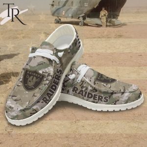 NFL Las Vegas Raiders Military Camouflage Design Hey Dude Shoes Football