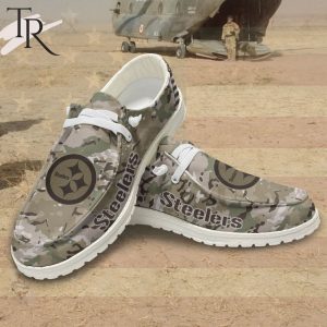 NFL Pittsburgh Steelers Military Camouflage Design Hey Dude Shoes Football