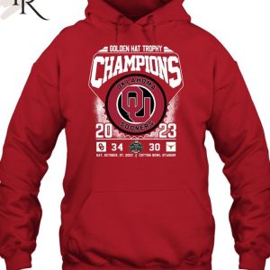 Sooners Fears Golden Hat Trophy Champions 2023 Oklahoma Sooners 34 – 30 Texas Longhorns Sat, October, 07, 2023 Cotton Bowl Stadium T-Shirt