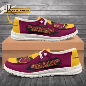 NRL Brisbane Broncos New Personalized Hey Dude Shoes Gift For Fans – Limited Edition