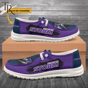NRL Melbourne Storm New Personalized Hey Dude Shoes Gift For Fans – Limited Edition