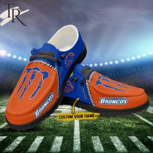 Custom Name NCAA Boise State Broncos Football Team And Monster Paws Hey Dude Shoes