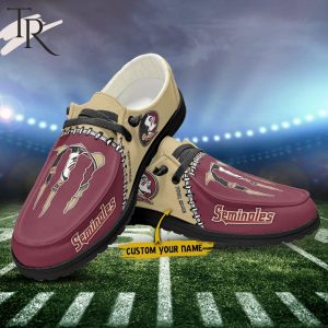 Custom Name NCAA Florida State Seminoles Football Team And Monster Paws Hey Dude Shoes