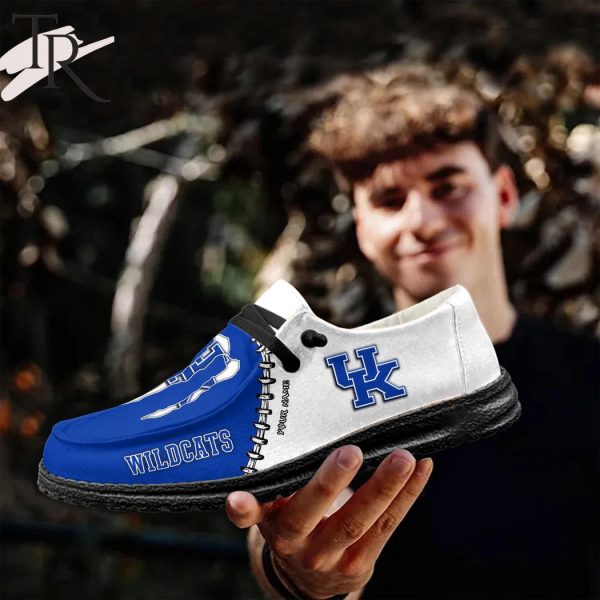 Custom Name NCAA Kentucky Wildcats Football Team And Monster Paws Hey Dude Shoes
