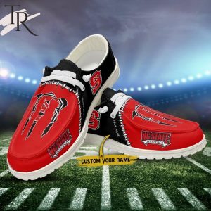 Custom Name NCAA NC State Wolfpack Football Team And Monster Paws Hey Dude Shoes