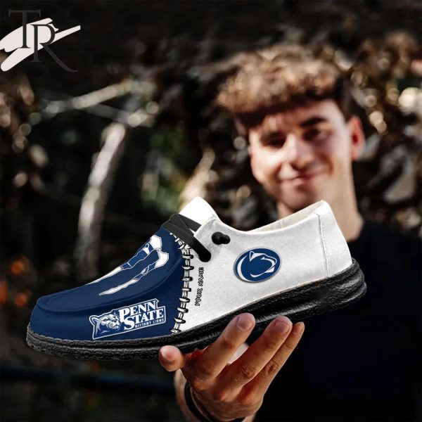 Custom Name NCAA Penn State Nittany Lions Football Team And Monster Paws Hey Dude Shoes