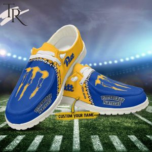 Custom Name NCAA Pittsburgh Panthers Football Team And Monster Paws Hey Dude Shoes