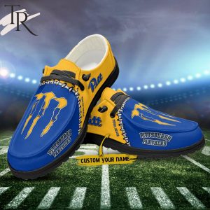 Custom Name NCAA Pittsburgh Panthers Football Team And Monster Paws Hey Dude Shoes