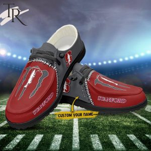Custom Name NCAA Stanford Cardinal Football Team And Monster Paws Hey Dude Shoes