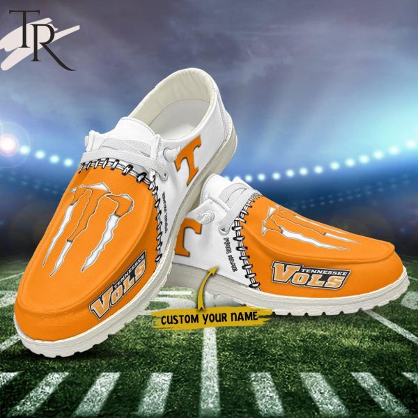 Custom Name NCAA Tennessee Volunteers Football Team And Monster Paws Hey Dude Shoes