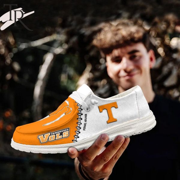 Custom Name NCAA Tennessee Volunteers Football Team And Monster Paws Hey Dude Shoes