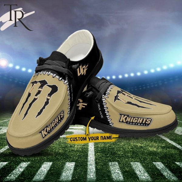 Custom Name NCAA UCF Knights Football Team And Monster Paws Hey Dude Shoes