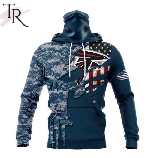Personalized NFL Atlanta Falcons Special Navy Camo Veteran Design Hoodie