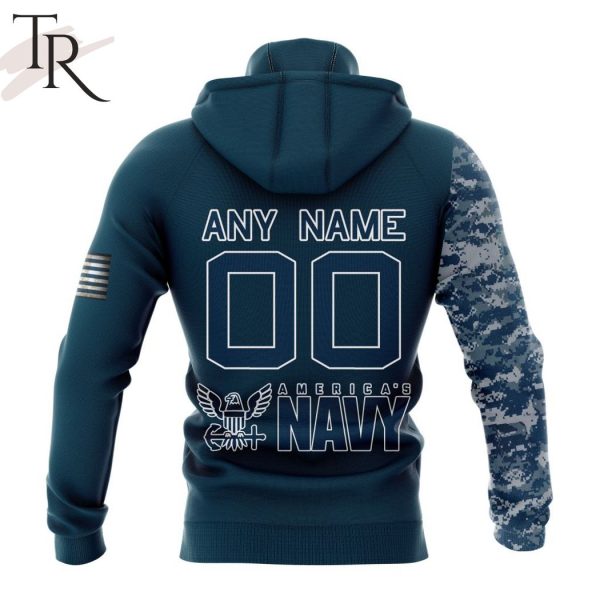 Personalized NFL Buffalo Bills Special Navy Camo Veteran Design Hoodie