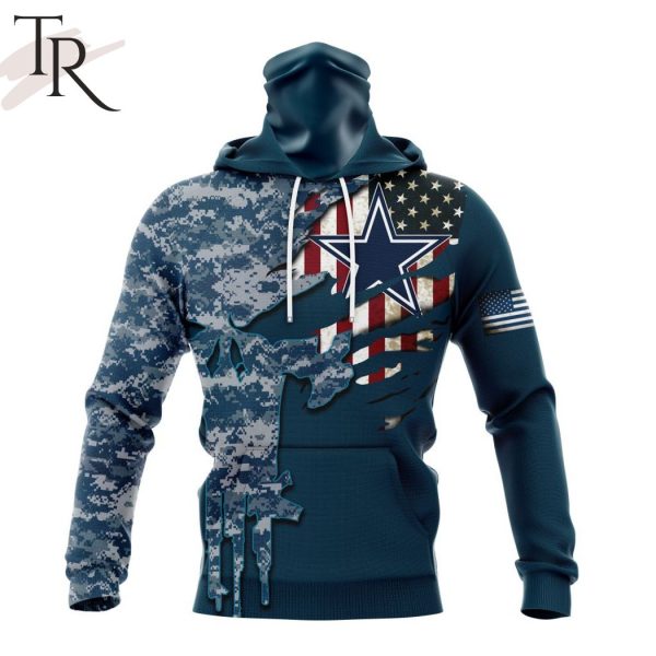 Personalized NFL Dallas Cowboys Special Navy Camo Veteran Design Hoodie