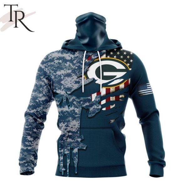 Personalized NFL Green Bay Packers Special Navy Camo Veteran Design Hoodie
