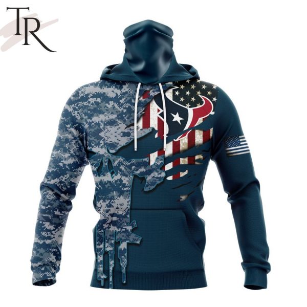 Personalized NFL Houston Texans Special Navy Camo Veteran Design Hoodie