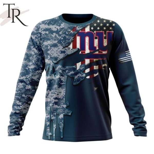 Personalized NFL New York Giants Special Navy Camo Veteran Design Hoodie