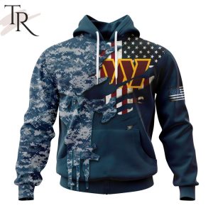 Personalized NFL Washington Commanders Special Navy Camo Veteran Design Hoodie