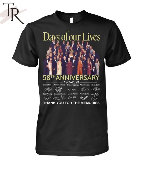 Days Of Our Lives 58th Anniversary 1965 – 2023 Thank You For The Memories T-Shirt