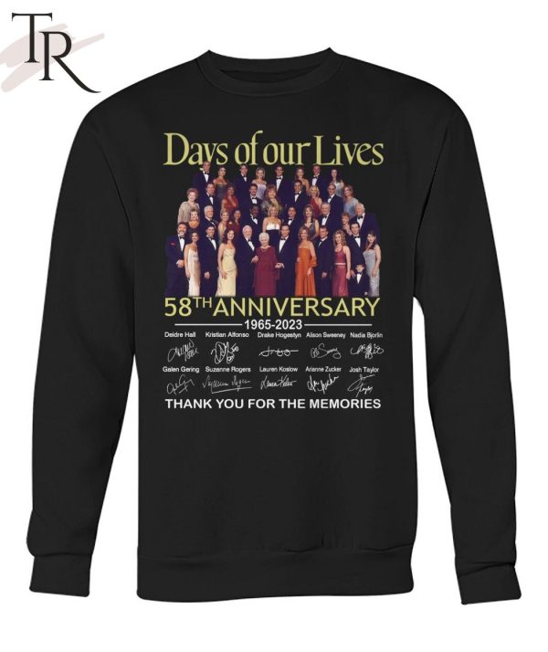 Days Of Our Lives 58th Anniversary 1965 – 2023 Thank You For The Memories T-Shirt