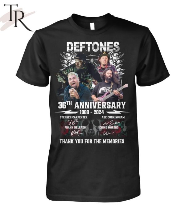 Deftones 36th Anniversary 1988 – 2024 Thank You For The Memories T-Shirt