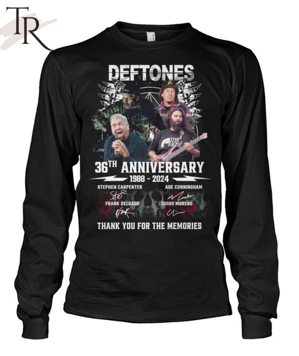 Deftones 36th Anniversary 1988 – 2024 Thank You For The Memories T-Shirt