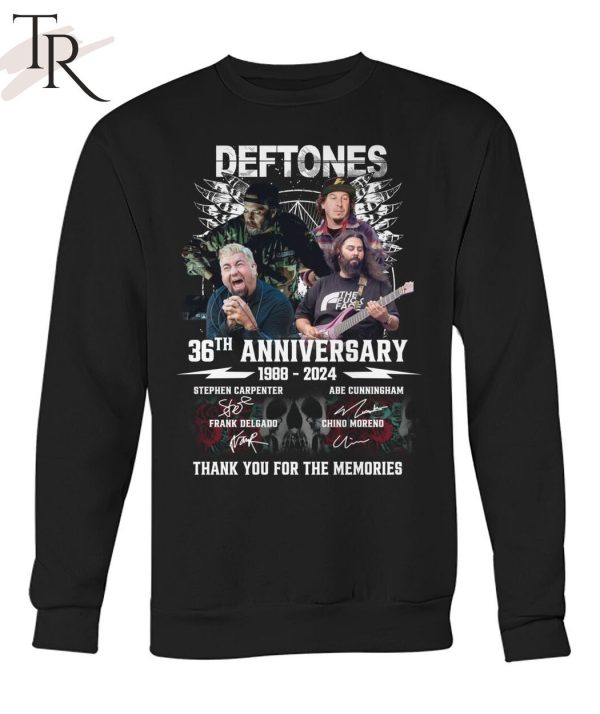 Deftones 36th Anniversary 1988 – 2024 Thank You For The Memories T-Shirt