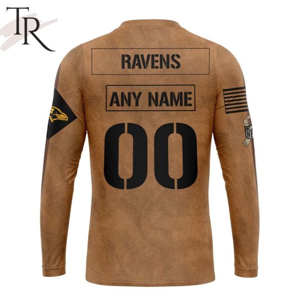 NFL Baltimore Ravens Special Salute To Service For Veterans Day Full Printed Hoodie