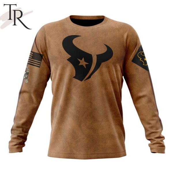 NFL Houston Texans Special Salute To Service Full Day Printed Hoodie Veterans For Torunstyle 