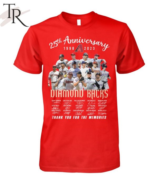 25th Anniversary 1998 – 2023 Diamond Backs Thank You For The Memories T-Shirt