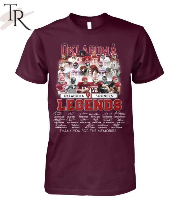 Oklahoma Sooners Legends Signature Thank You For The Memories T-Shirt