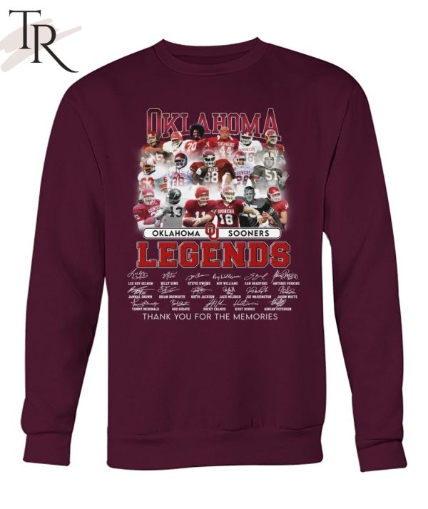 Oklahoma Sooners Legends Signature Thank You For The Memories T-Shirt