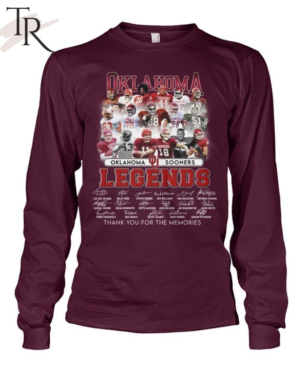 Oklahoma Sooners Legends Signature Thank You For The Memories T-Shirt