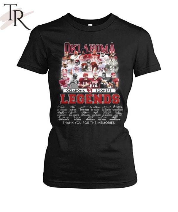 Oklahoma Sooners Legends Signature Thank You For The Memories T-Shirt