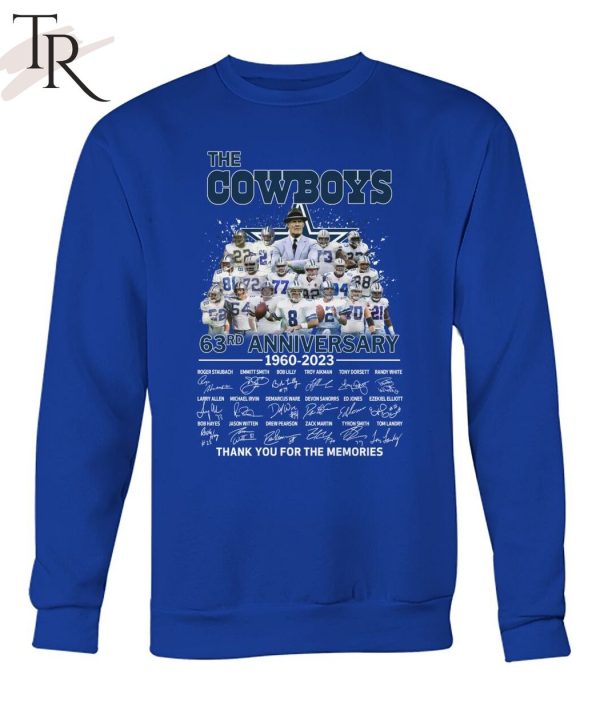 The Cowboys 63rd Anniversary 1960 – 2023 Thank You For The Memories T-Shirt